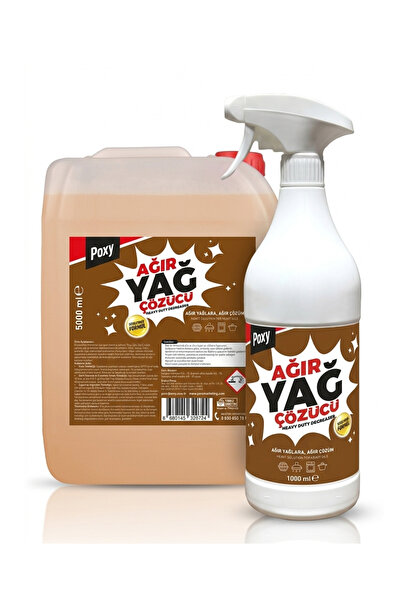 Poxy Ağır Yağ Çözücü 5500+500 ml 6 Lt Kalıplaşmış Kurumuş Yağlarda Etkilidir.