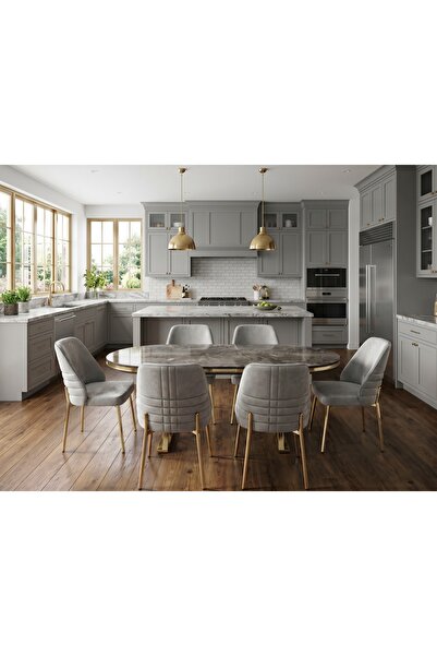 Allya Furniture Yemek Masa Sandalye Takımı (6 ADET SANDALYE)