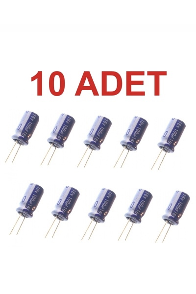 Rodevino 10Adet 100uF 16V Kondansatör 5x11mm Elektrolitik Kapasitör