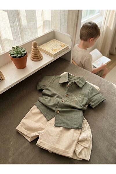INFANT Set cămașă și pantaloni scurți băieți