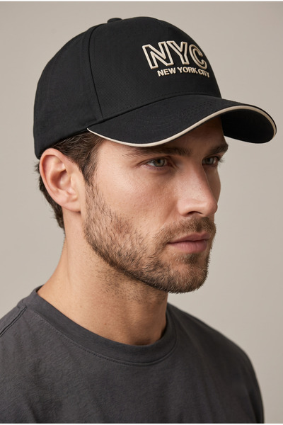 lumberjack Cap NY City Baskılı Siyah Erkek Kadın Unisex Şapka