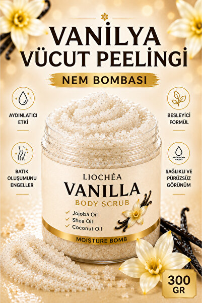LİOCHEA Vanilya Özlü Body Scrub Besleyici Arındırıcı Batık Karşıtı Yoğun Neml...