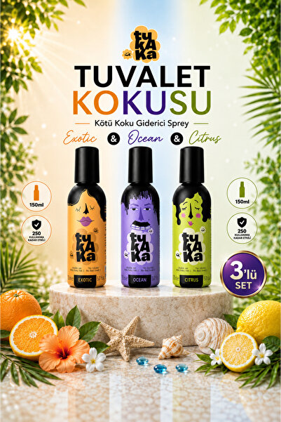 TUKAKA Tuvalet Öncesi Koku Giderici Sprey - Tuvalet Kokusu - 150 ml 3'lü Set