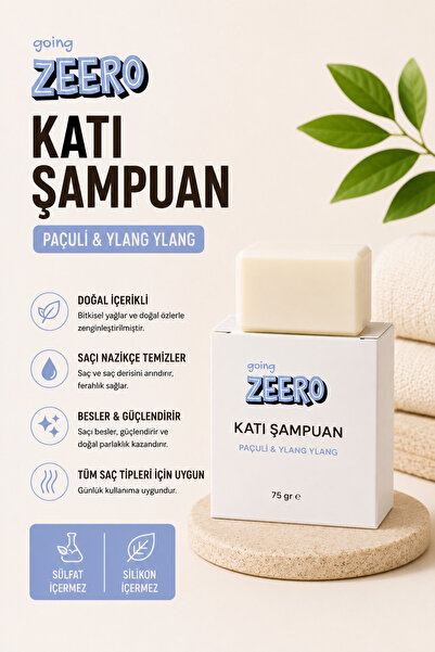 Going Zeero Katı Şampuan Paçuli & Ylang Ylang Sülfatsız Şampuan Doğal İçerikli