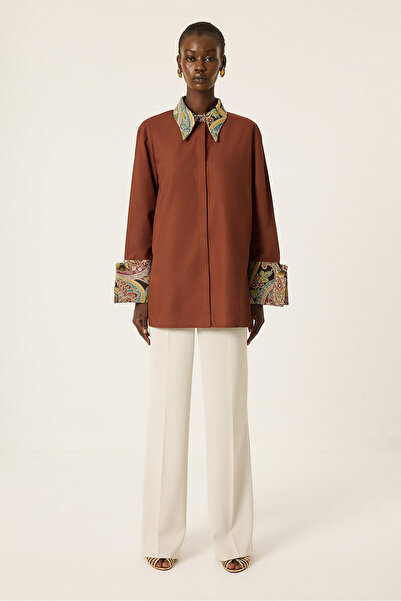 Touché Privé Ethnic Pattern Detail Shirt