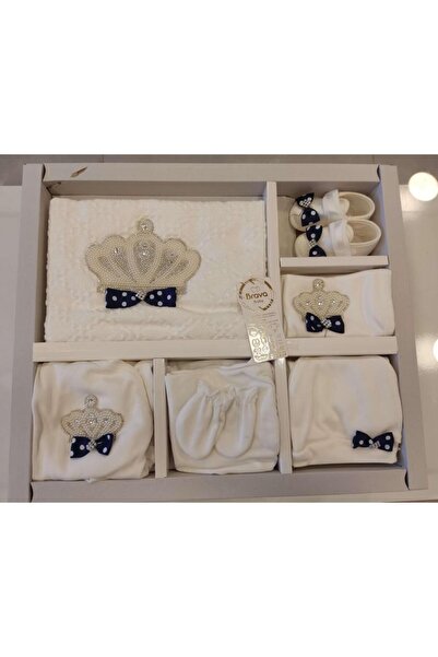 Yonca Çocuk Brava Baby Crowned 10-Piece Hospital Discharge Bodysuit Set