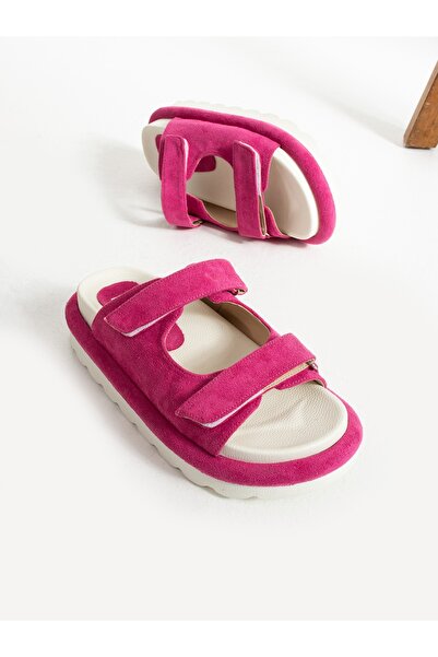 Alemdar Shoes Γυναικεία σανδάλια MORLY Fuchsia Velcro