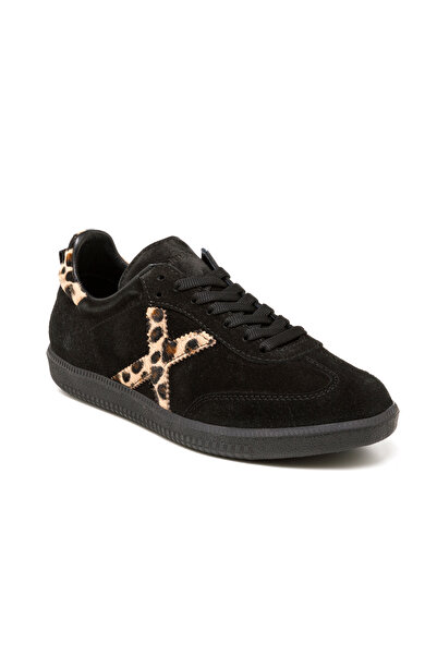John May Women's / Girls' Sneaker Rc-25Y-088-M-Vade Black Suede-Leopard