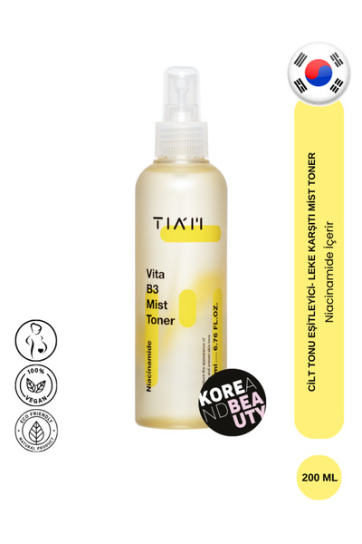 TİAM Vita B3 Mist Toner 200ml | Aydınlatıcı Ve Leke Karşıtı Sprey Tonik