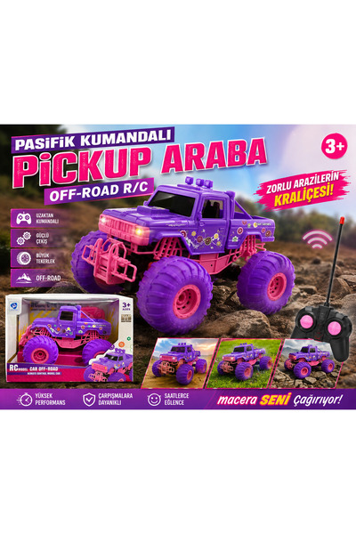 Art Tone 🌸🚙 KUMANDALI PEMBE-MOR OFF-ROAD PICKUP ARABA | R/C🌈✨