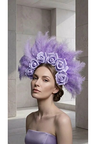 BTRENDY Gelin Tacı,Bride to be,Özel Gün Tüylü Saç Aksesuarı