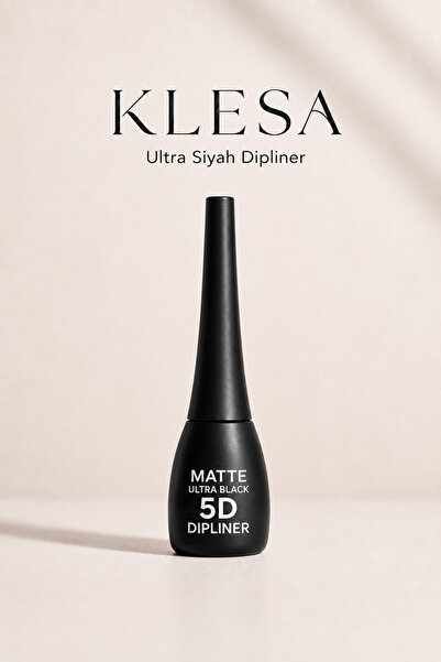 KLESA Matte Ultra Black 5D Dipliner – Suya Dayanıklı, Gün Boyu Kalıcı, Yoğun ...