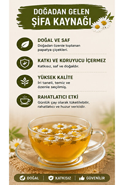 İLMİ ŞİFA Papatya (Papatya Çiçeği – Chamomile – Chamomile Flowers - Yeni Mahsül) Doğal Kurutulmuş 50 GR