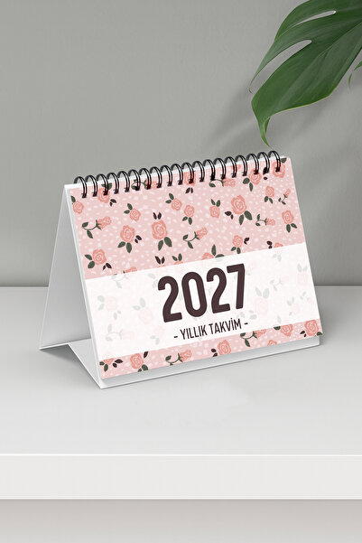 Eldesen Tasarım 2027 Masa Takvimi Spiralli A6 (15x12cm) Orta Boy / Resmi Tati...