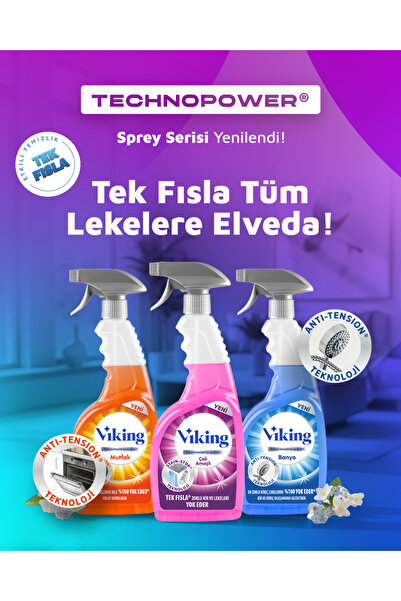 Viking TECHNOPOWER 4'lü (Çok Amaçlı ,Mutfak,Banyo,Bulaşık Det.) Paket 750 ml X 4 Adet