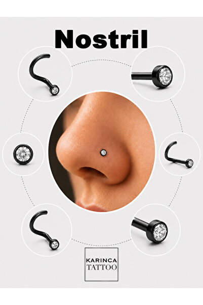 Karınca Piercing Burun Piercingi Cerrahi Çelik Nostril (Karınca Tattoo)