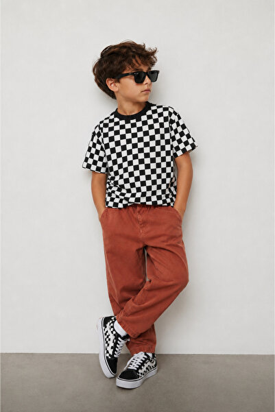 Laciel Prs Boy's Checkered T-Shirt + Tile Jeans Set