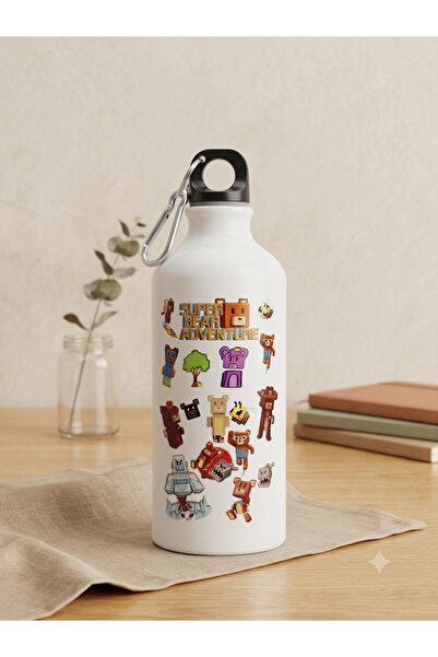 ALPŞAN TİCARET Super Bear Adventure Karakterli 600 ml Alüminyum Su Matarası