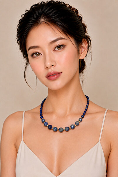 Camellie KY Jewels Lapis Royale | A Kalite Lapis Lazuli Doğal Taş Altın Kapla...