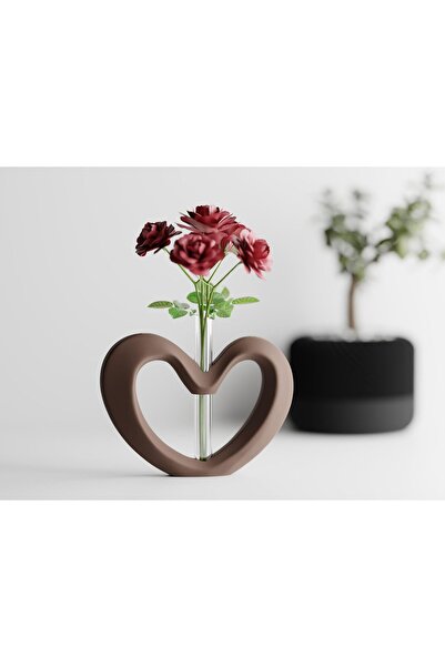 Sani „Vază Inimă de Ziua Îndrăgostiților” 179x43xÎ133mm - Maro închis mat
