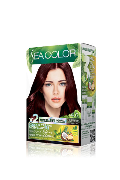 Sea Color Natural Effect Set Saç Boyası Amonyaksız 4.6 Kestane Kızılı