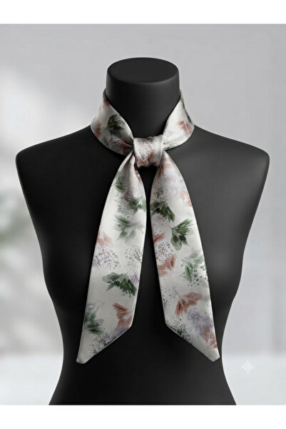 GÜLMEYSA Tie Scarf Multi-Purpose Leaf Patterned Hair Neck Wrap Wrist Bag Scarf