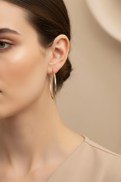 XUPING JEWELRY Style Pearl /Xuping Jewelry Hoop Round Earrings (Medium Size)