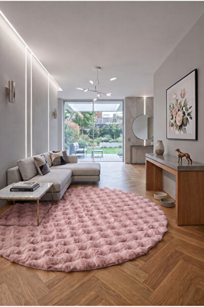 KEVLİNE HOME Bubble Mutfak Salon Yuvarlak Kaymaz Taban Halı