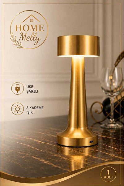 btm home USB Şarjlı Dokunmatik LED Masa Lambası – 3 Işık Modlu, Renkli, Kadem...