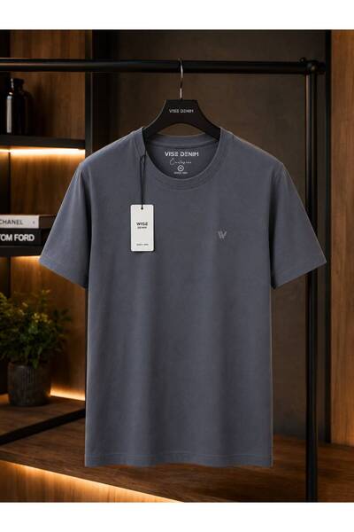 Erkek/Unisex Krem Rengi Pamuklu Basic Kısa Kollu Rahat Kalıp Tişört