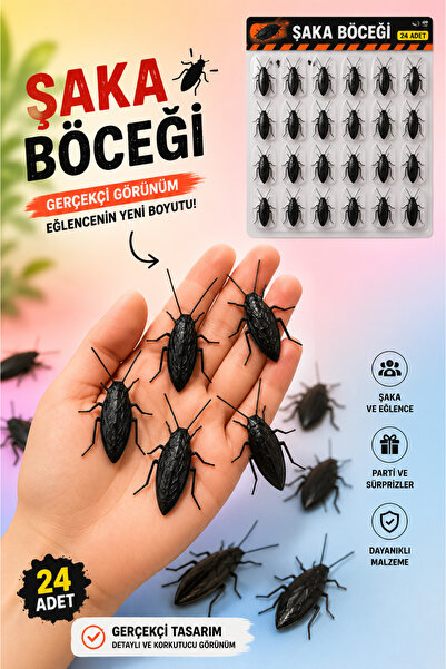 MİNGODAN 24’lü Gerçekçi Hamam Böceği Şaka Oyuncağı Örümcek – Parti Eğlence Ko...