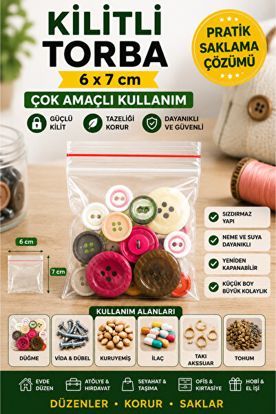VENON 500 Pieces 🥜   6X7 cm 🥜 Lockable Bag 🥜   Ziplock Bag / Transparent /...