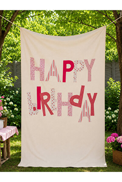Minia Kız Bebek-Çocuk Tasarımlı Happy Birthday Kumaş Doğum Günü Pankartı – Pa...