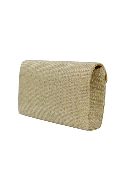 Smooth Bags Gold Glitter Woven Evening Bag Wedding and Engagement Evening Dress Clutch