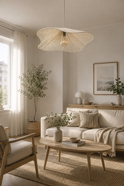 afralya home Hasır ve Makrome Bohem Rustik Avize Salon Avizesi Mutfak Avizesi...