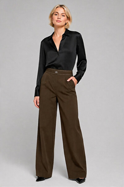 TrendAllStore Brown Elastic Waist Jogger Comfortable Pants