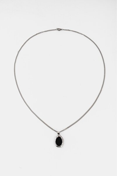 Crupt Studio Urban Oval Onyx 316L Çelik Erkek Kolye