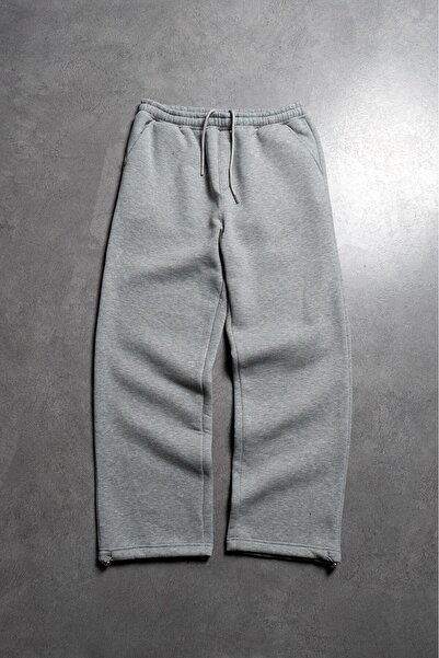 Crupt Studio Gray Wide Leg Sweatpant Men's Sweatpants with Stoppers