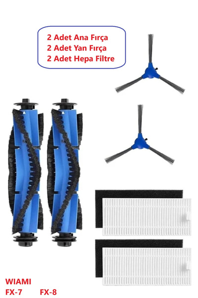 LİN GRUP Wiami fx-7 / fx-8 compatible robot vacuum cleaner brush filter spare...