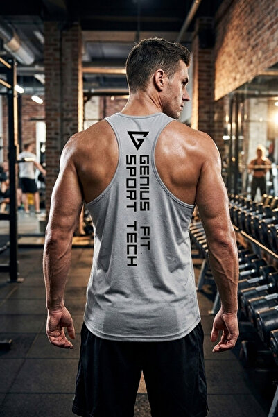 GENIUS STORE Ανδρικό Dry Fit Y-back Gym Fitness Sports Tank Top Genius-fit