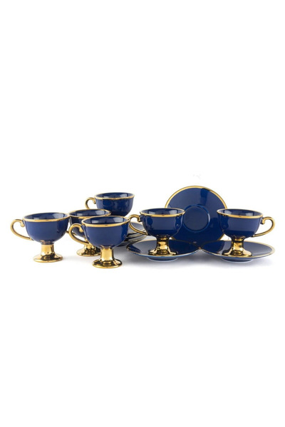 Mikasa Moor 6 Kişilik Lacivert Gold Victory Kahve Fincan Seti 90cc