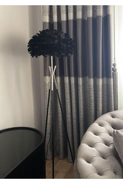 Onedekor Lambader Tüy Siyah Gümüş