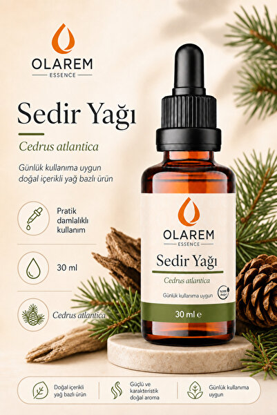 olarem essence Cedar Tree Oil (Cedrus Atlantica) Essential Oil 30 ml Glass Bo...
