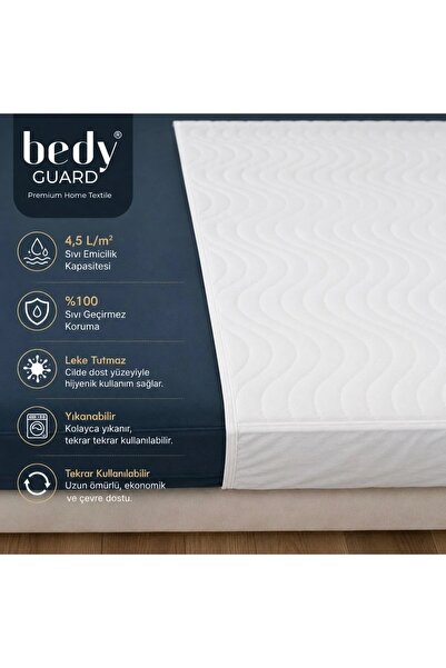 BEDY GUARD Multı Soft Ped 1 Li Yıkanabilir 5 Katlı Hasta Altı Emici Ped Kanat...