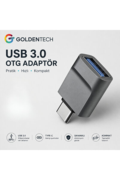Golden Tech Type-c To Usb 3.0 (HIGH SPEED) Data Transfer Otg Converter Conver...