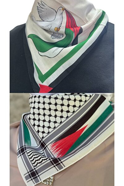 ALDAIYR 2 bucăți eșarfe cu tematică palestiniană 50x50, unisex, potrivite pen...