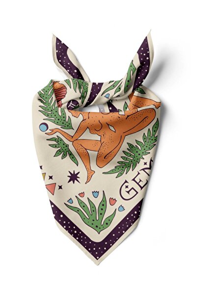 Modabutik B37 Violla İkizler Burcu Bandana