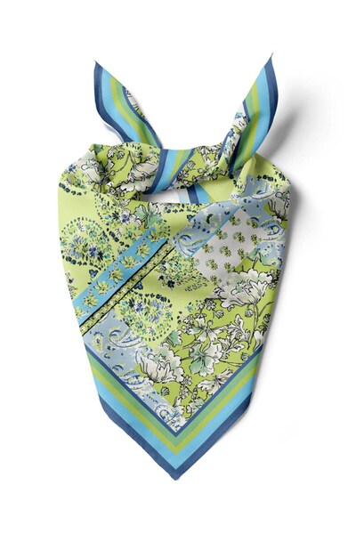 Modabutik Violla B11 ŞAL DESENLİ PATCHWORK BANDANA DG12001