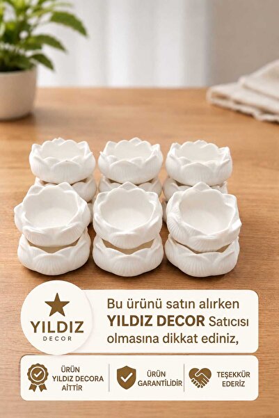 YILDIZ DECOR El Yapımı LOTUS Model Beton Mumluk – 10 Adet Mini Kase Hediyelik...