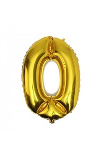 Deniz Party Store 40" Inch 100 cm (0) Zero Number Foil Balloon Gold Gold